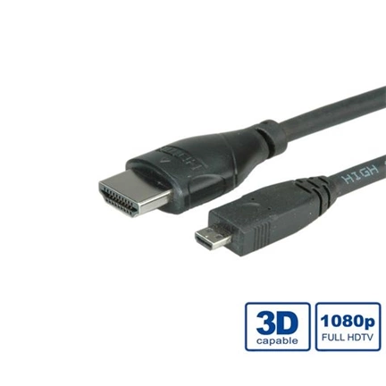 Cable ROLINE HDMI-Micro HDMI Ethernet 2m