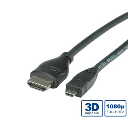 Cable ROLINE HDMI-Micro HDMI Ethernet 2m