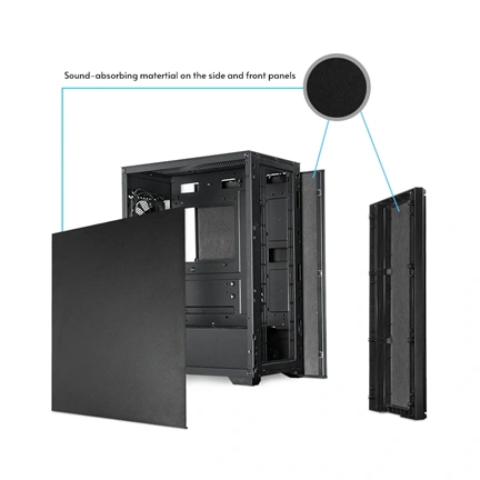 Chieftec Pro Midi Q AS-02B-OP számítógépház - ATX, 120mm-es PWM ventilátor, fekete