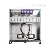 Chieftec UNC-409S-AIO-OP szerverház 360mm-es AIO vízhűtési támogatással, 19" 4U rackbe építhető