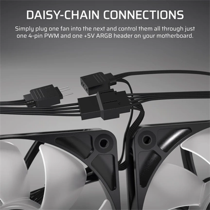 Corsair RS120 ARGB – 120mm PWM ventilátor – fekete