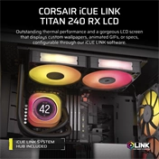 Corsair iCUE LINK Titan 240 RX LCD ARGB komplett vízhűtőrendszer