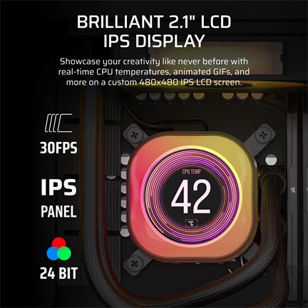 Corsair iCUE LINK Titan 240 RX LCD ARGB komplett vízhűtőrendszer