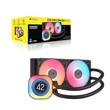 Corsair iCUE LINK Titan 240 RX LCD ARGB komplett vízhűtőrendszer