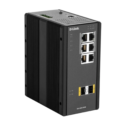 D-link 8 Port L2 Managed Switch with 6 x 10/100/1000BaseT(X) ports (4 PoE) & 2 x