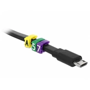 DELOCK 100 db különböző színű kábel jelölő csat 0-9 számjelöléssel