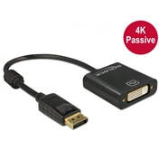 DELOCK Adapter Displayport 1.2-dugós csatlakozó > DVI-csatlakozóhüvely 4K passzív fekete (62601)