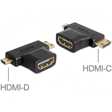 DELOCK Adapter HDMI-A female > HDMI-C + HDMI-D male