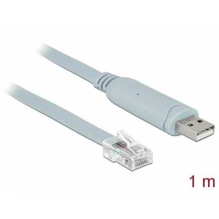 DELOCK Adapter USB 2.0 Type-A apa > 1x soros RS-232 RJ45 apa 1.0m szürke