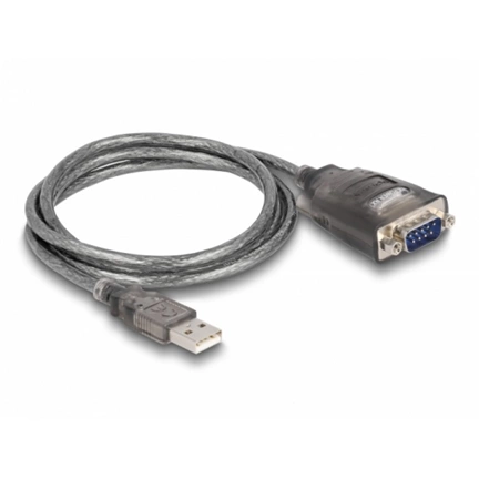 DELOCK Adapter USB 2.0 Type-A / soros RS-232 D-Sub 9 csavarokkal és 3 LED-del 1m