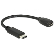 DELOCK Adapter USB Type-C 2.0 dugó > USB 2.0 Micro-B típusú hüvely 15 cm fekete (65578)