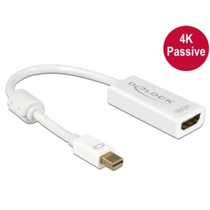 DELOCK Adapter mini Displayport 1.2-dugós csatlakozó > HDMI-csatlakozóhüvely 4K passzív fehér (62614) DELOCK Adapter mini Displayport 1.2-dugós csatlakozó > HDMI-csatlakozóhüvely 4K passzív fehér (62614)
