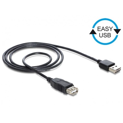 DELOCK Cable EASY-USB 2.0-A male -> USB 2.0-A female extension 2 m