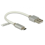 DELOCK Cable USB2.0 Type-A apa > USB2.0 micro-B textil bevonatú adat- és tápkábel - 0,15m - Fehér (83913) DELOCK Cable USB2.0 Type-A apa > USB2.0 micro-B textil bevonatú adat- és tápkábel - 0,15m - Fehér (83913)