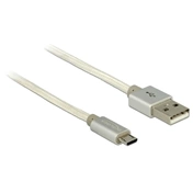 DELOCK Cable USB2.0 Type-A apa > USB2.0 micro-B textil bevonatú adat- és tápkábel - 0,15m - Fehér (83913) DELOCK Cable USB2.0 Type-A apa > USB2.0 micro-B textil bevonatú adat- és tápkábel - 0,15m - Fehér (83913)