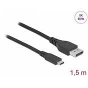 DELOCK Kétirányú USB Type-C - DisplayPort kábel (DP Alt Mode) 8K 60 Hz 1,5 m DP 8K ellenőrzött (3 év) DELOCK Kétirányú USB Type-C - DisplayPort kábel (DP Alt Mode) 8K 60 Hz 1,5 m DP 8K ellenőrzött (3 év)