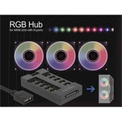 DELOCK RGB Hub 10 porttal ARGB LED-ekhez
