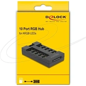 DELOCK RGB Hub 10 porttal ARGB LED-ekhez