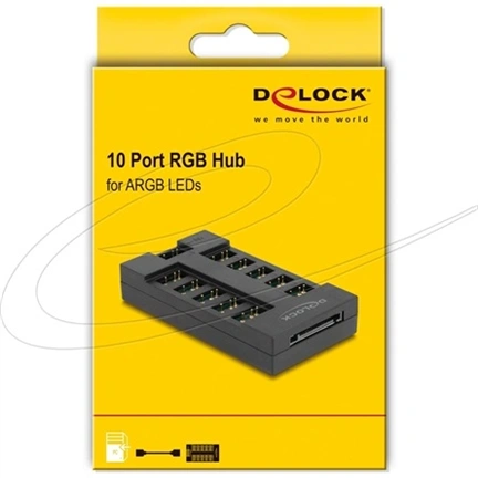 DELOCK RGB Hub 10 porttal ARGB LED-ekhez