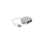 DELOCK RJ45 Port Doubler 1 RJ45 plug -> 2 RJ45 jacks (1x Ethernet, 1x ISDN)