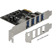 DELOCK USB 3.0 PCI Express Kártya, 4 x külso A-típusú anya csatlakozóval (3 év)