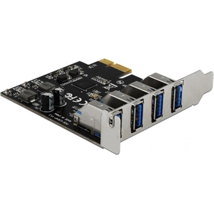 DELOCK USB 3.0 PCI Express Kártya, 4 x külso A-típusú anya csatlakozóval (3 év)