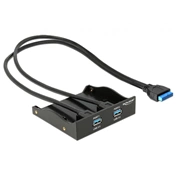 DELOCK USB 3.0 elülső panel, 2-portos, belső 19 Pin USB 3.0 pin fejes (61896)