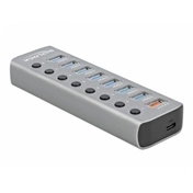 DELOCK USB 3.2 Gen 1 hub 7 port + 1 gyorstöltő port + 1 USB-C PD 3.0 port + kapcsoló és megvilágítás DELOCK USB 3.2 Gen 1 hub 7 port + 1 gyorstöltő port + 1 USB-C PD 3.0 port + kapcsoló és megvilágítás