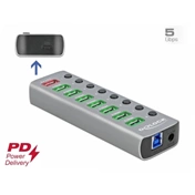 DELOCK USB 3.2 Gen 1 hub 7 port + 1 gyorstöltő port + 1 USB-C PD 3.0 port + kapcsoló és megvilágítás DELOCK USB 3.2 Gen 1 hub 7 port + 1 gyorstöltő port + 1 USB-C PD 3.0 port + kapcsoló és megvilágítás