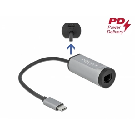 DELOCK USB Type-C - Gigabit LAN Adapter + PD