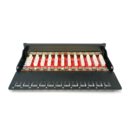 DIGITUS CAT6A HD 12port asztali fekete árnyékolt Patch Panel