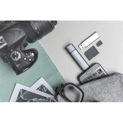 DIGITUS DA-70886 USB Type-A/Type-C 3.2 Gen1 1x MicroSD/SD kártyaolvasó