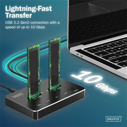 DIGITUS DA-71545 Dual M.2 NVMe SSD dokkoló állomás USB-C Gen2