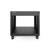 DIGITUS DN-48000 19" 8U 420x507x460mm lapraszerelt fekete hálózati szekrény kerekekkel