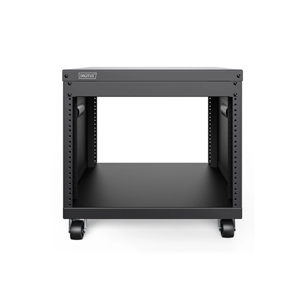 DIGITUS DN-48000 19" 8U 420x507x460mm lapraszerelt fekete hálózati szekrény kerekekkel
