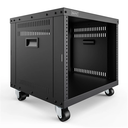 DIGITUS DN-48000 19" 8U 420x507x460mm lapraszerelt fekete hálózati szekrény kerekekkel