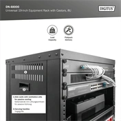 DIGITUS DN-48000 19" 8U 420x507x460mm lapraszerelt fekete hálózati szekrény kerekekkel
