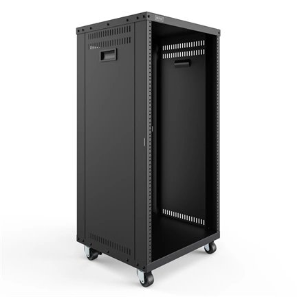 DIGITUS DN-48002 19" 21U 1000x507x460mm lapraszerelt fekete hálózati szekrény kerekekkel