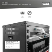 DIGITUS DN-48002 19" 21U 1000x507x460mm lapraszerelt fekete hálózati szekrény kerekekkel