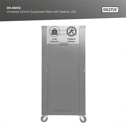 DIGITUS DN-48002 19" 21U 1000x507x460mm lapraszerelt fekete hálózati szekrény kerekekkel