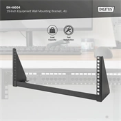 DIGITUS DN-48004 19" 4U fekete hálózati fali konzol