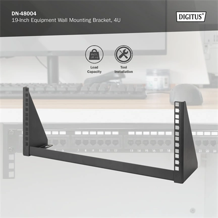 DIGITUS DN-48004 19" 4U fekete hálózati fali konzol