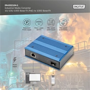 DIGITUS DN-652104-1 Gigabit 1x GbE Lan port PoE SFP modul nélküli ipari média konverter