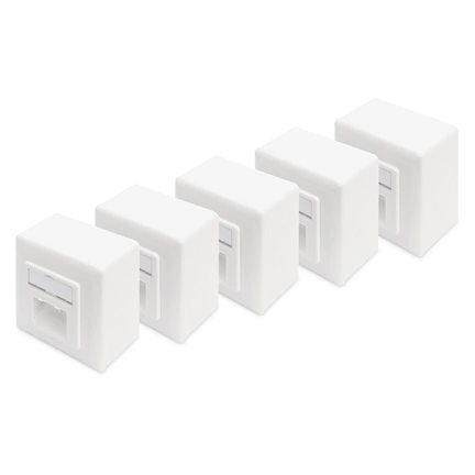 DIGITUS DN-9006/B5-N Cat6 Modulo50 dupla falon kívüli aljzat 2xRJ45 árnyékolt csatlakozóval 5db/csomag