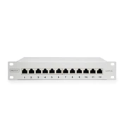 DIGITUS DN-91612S-EA-G CAT6A 8port 10" 1U szürke árnyékolt Patch Panel