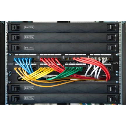 DIGITUS DN-97651 19" 1U bepattintható fekete vakpanel