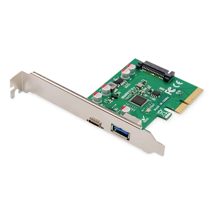 DIGITUS DS-30225 2 port USB 3.1 Type-A/Type-C PCIe bővítőkártya