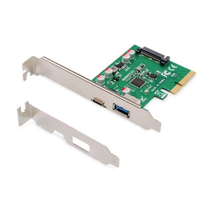 DIGITUS DS-30225 2 port USB 3.1 Type-A/Type-C PCIe bővítőkártya
