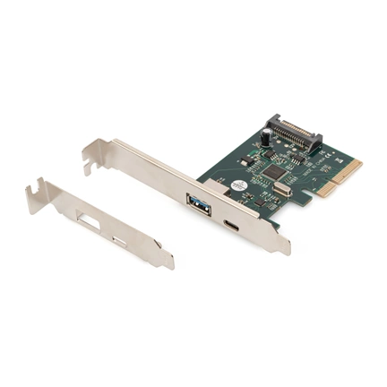 DIGITUS DS-30225 2 port USB 3.1 Type-A/Type-C PCIe bővítőkártya