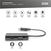 DIGITUS High Speed 1080P Full HD 4K DisplayPort 3in1 Multi Media Adapter